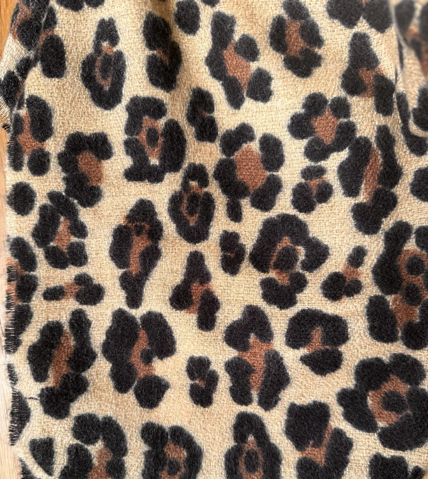 Zara Leopard Animal Print Large Soft Scarf Bent # S14 - Image 4 of 4