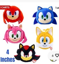 Ty Beanie Babies Bouncer Sonic the Hedgehog Amy Tails Knuckles  Shadow Lot of 5