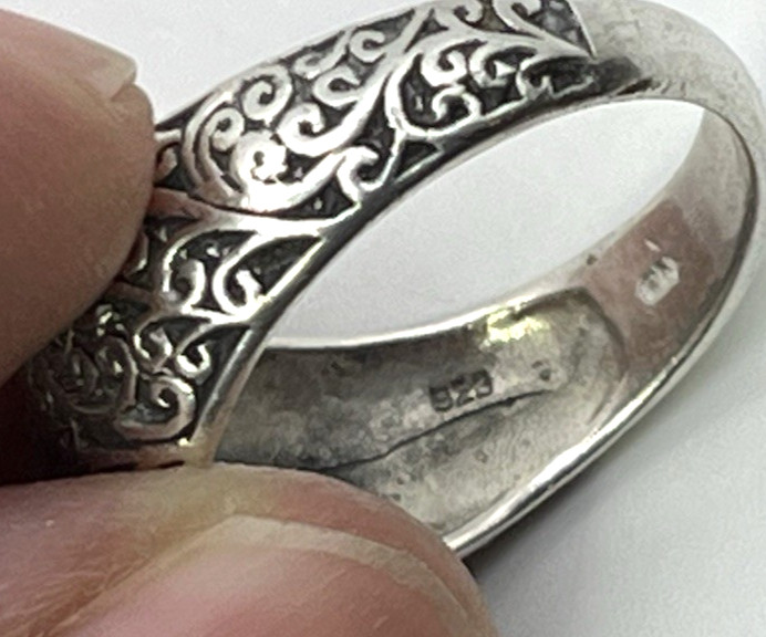 UPSCALE SCROLL size 9.5 Dome RING solid sterling … - image 7