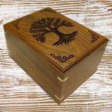Wooden Urn for Human Ashes  Tree of Life Wooden Urns Handcrafted Funeral Cre...
