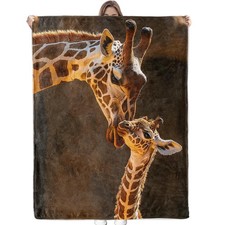 Gentle Giraffe Blanket Soft Cozy Flannel Throw Blanket, Warm Yet Lightweight ...