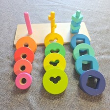 LoveVery Wood Sorting, Stacking, Twist, Pivot, Shapes  Colors Board