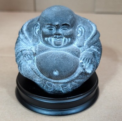Design Toscano Buddha Resin Handcrafted Sculpture Gray Black Textured Figurine