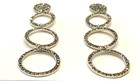 925 Sterling Articulating Stacked Circle Marcasite Earrings 3” — photo 6