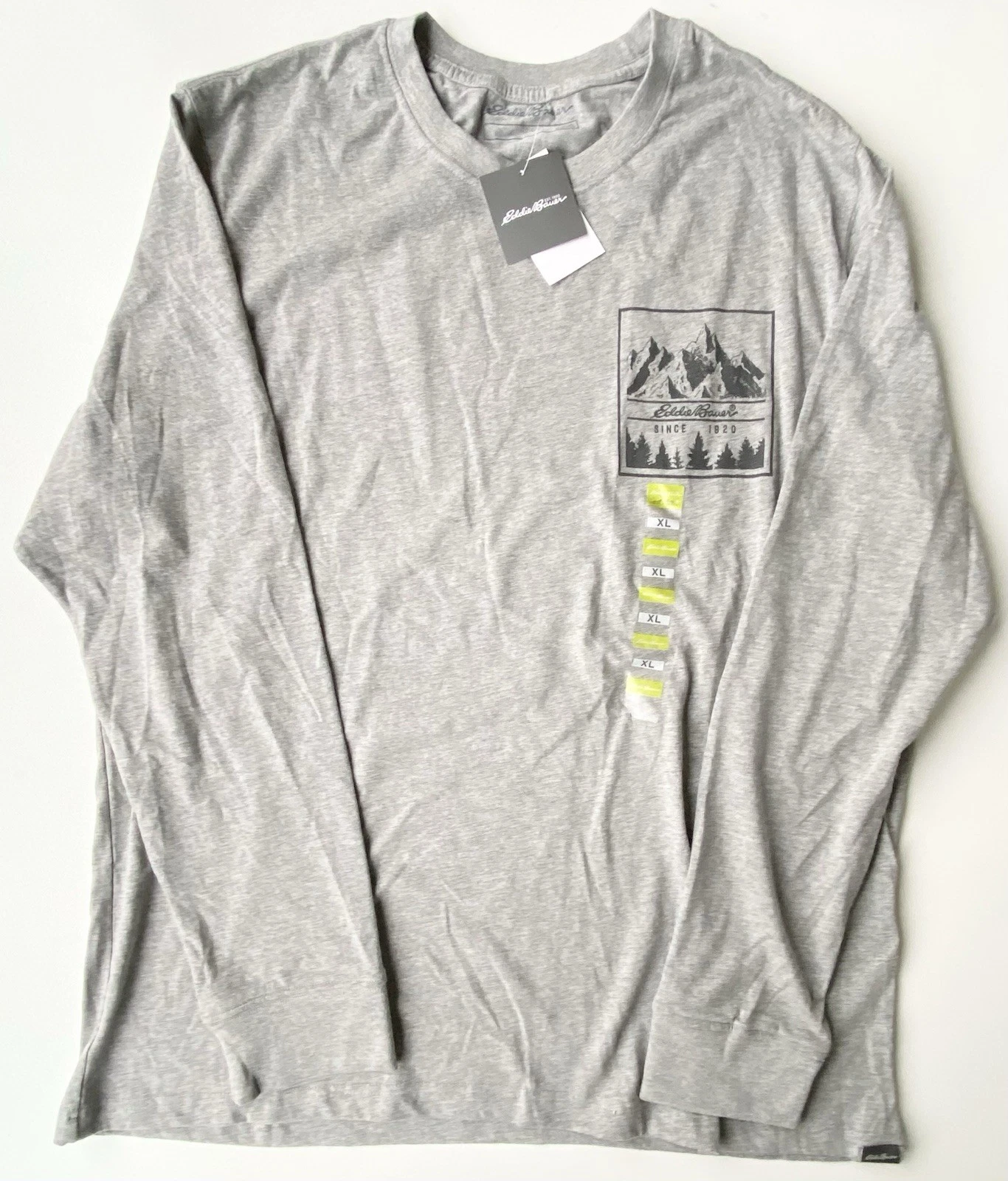 Eddie Bauer Men’s Long Sleeve Heather Gray Shirt Size XL Mountain Exploration
