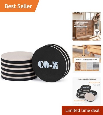 Protect Your Floors: 8pcs 3.5'' Felt Furniture Sliders for Easy Home Rearranging