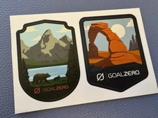2 GOAL ZERO Canoe Rare Sticker Outdoor Camping Travel Tourism National Parks