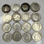 Lot of 16 1964 Roosevelt Silver Dimes Circulated 10C Uncertified Philadelphia