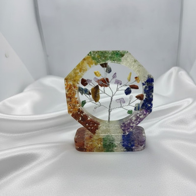 Handmade 7 Chakra Orgonite Tree of Life | Crystal Healing Decor