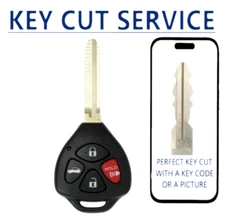 KEY CUT SERVICE + Toyota Corolla 09 10 Remote Head Key 4D chip HYQ12BBY