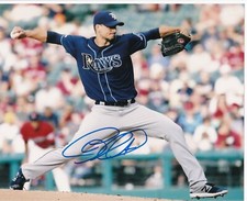 CHARLIE MORTON  TAMPA BAY RAYS  ACTION SIGNED 8x10