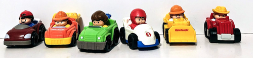 Fisher Price Little People Wheelies Lot Of 6 Various Cars/Racers