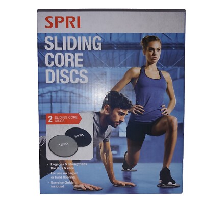 SPRI Sliding Core Discs With Guide, Strengthens Core & Legs NEW