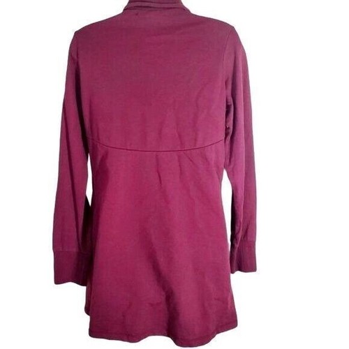 Lucky Brand Knit Tunic Toggle Closure Long Sleeve Casual Cardigan Womens M Wine - Picture 3 of 10