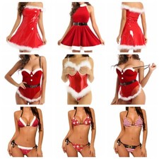 Women Christmas Outfits Santa Claus Costume Xmas Dress Lingerie Babydolls Teddy