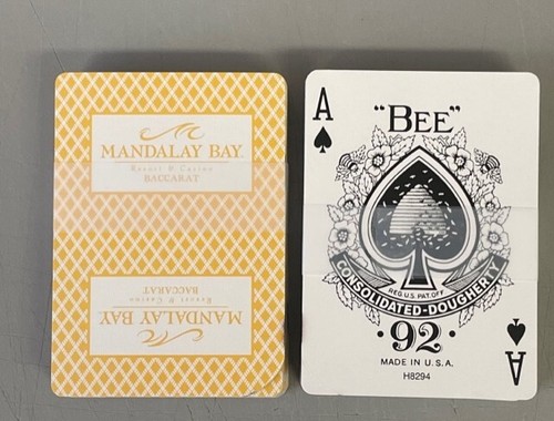 2 DECKS MANDALAY BAY LAS VEGAS CASINO BEE Playing Cards BOTH COLORS SAME BACARAT - Picture 3 of 3
