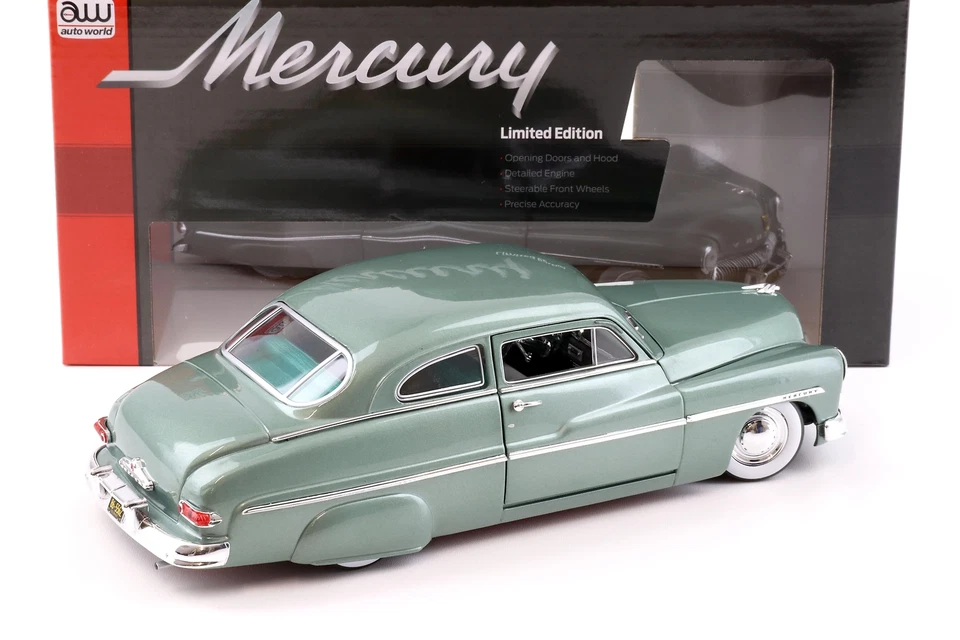 1:18 Auto World 1949 Mercury Eight Coupè Berwick Verde - Immagine 3 di 4