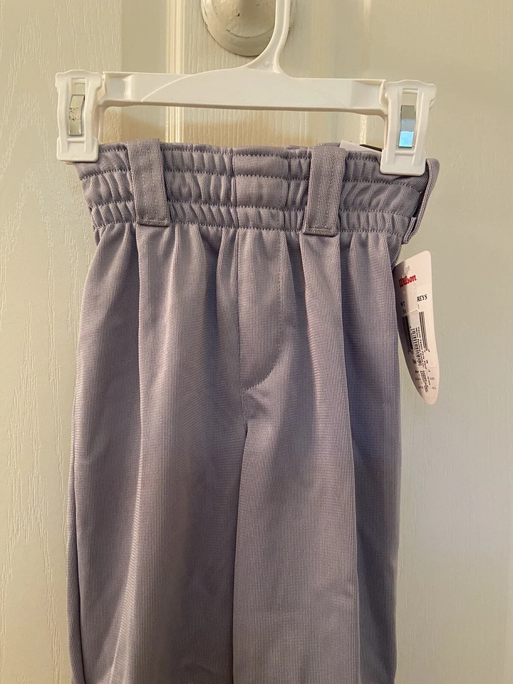 Wilson Youth Team Poly Pull On Baseball Pants Gray Elastic Waist Size Small NWT - Image 2 of 4