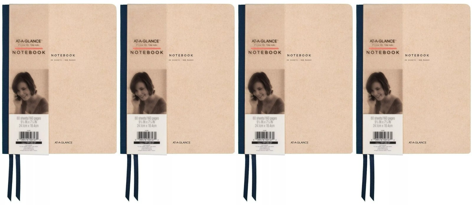 Premium AT-A-GLANCE Notebook Casebound Ruled 80 Sheets 9-1/2 x 7-1/4 Inches 4-Pack-image