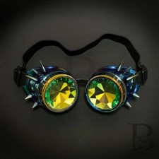 Steampunk Goggles Kaleidoscopes Blue Green G1073