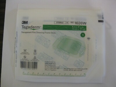 Tegaderm Transparent Film Dressing Frame Style 4''x4-3/4'' 3M 1626W 10 ea
