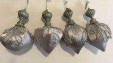 Katherine's Collection Silver Christmas Tree Ornaments Set Of 4 Retired NOS