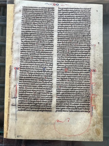 ca 1250 medieval vellum bible leaf proverbs Paris 4 chapters scroll work blue - Picture 4 of 6
