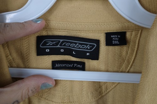 Vintage 90s Reebok Golf Mens 3XL Distressed Ribbed Knit Collared Polo Shirt - Picture 6 of 15