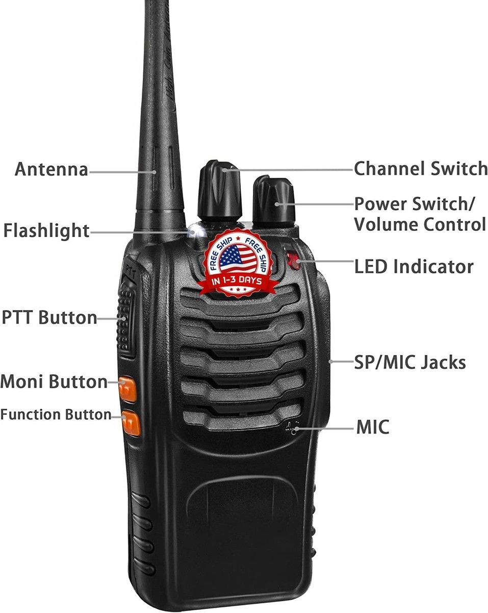 4 Walkie Tokki UHF Ricaricabili – Lunga Portata 5km, Impermeabili Per Sicurezza E Lavoro