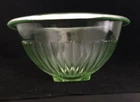 1950s Anchor Hocking Ribbed Square Bottom 8 3/4" rolled edged glass bowl