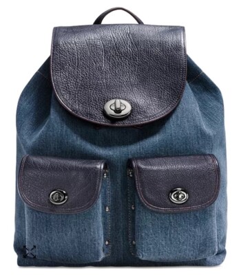Coach Rucksack Backpack in Colorblock Denim Coach denim backpack Like new | Mercari main image 4