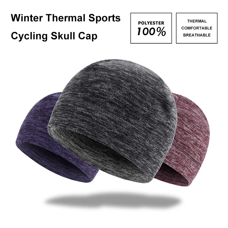 Gorra térmica calavera casco forro absorbente de sudor ciclismo correr sombrero para hombres mujeres Foto 3 de 4