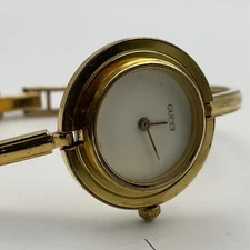 PROJECT TO FIX GUCCI LADIES GOLD DIAL BANGLE GOLD PLATE WATCH EU SHIP WATCH 9644