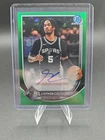 Stephon Castle 2025-26 Bowman Chrome Green Refractor Auto #BCA-SC Spurs /99