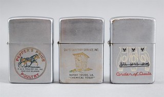 Vintage ZIPPO Poultry Chicken Septic Repair Business Advertising Lighters NR