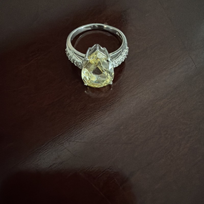 Erwin Pearl Women’s Yellow Pear Shaped Ring Size 8