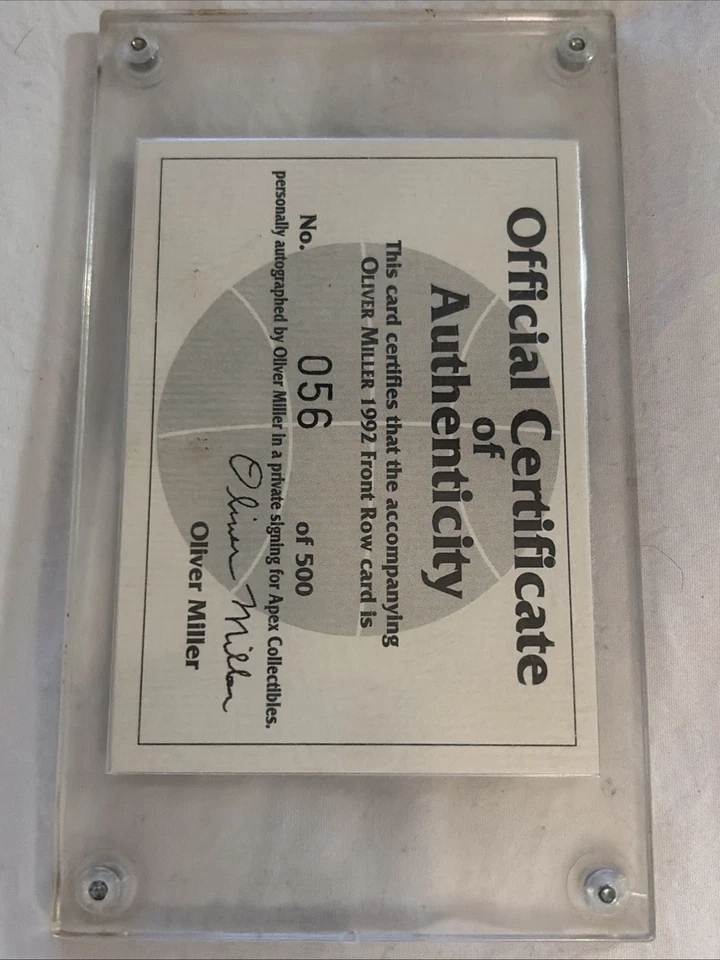 1992 Front Row Draft Picks #44 Oliver Miller Gold AUTO /500 - KD - Image 2 of 2