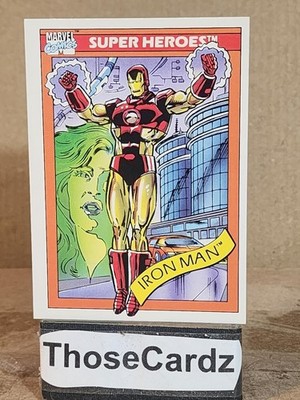 1990 Impel Marvel Universe Series1 Super-Heroes #42 Iron Man