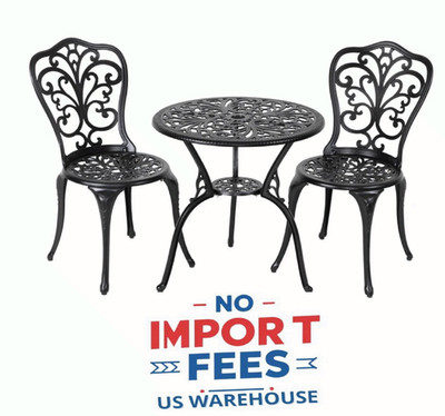 Nuu Garden 3-Piece Outdoor Bistro Black Set Indoor/outdoor use - Easy assembly