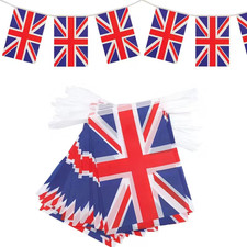 🇬🇧 Union Jack Fabric Bunting 10m–1000m 20–2800 Flags Reusable Weatherproof