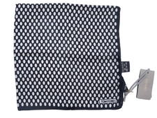 NWT 180 TOM FORD Black w White Ovals Silk Pocket Square Italy 16"