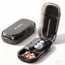 Pill Cutter Splitter for Small and Tiny Pills - Adjustable Inky Black