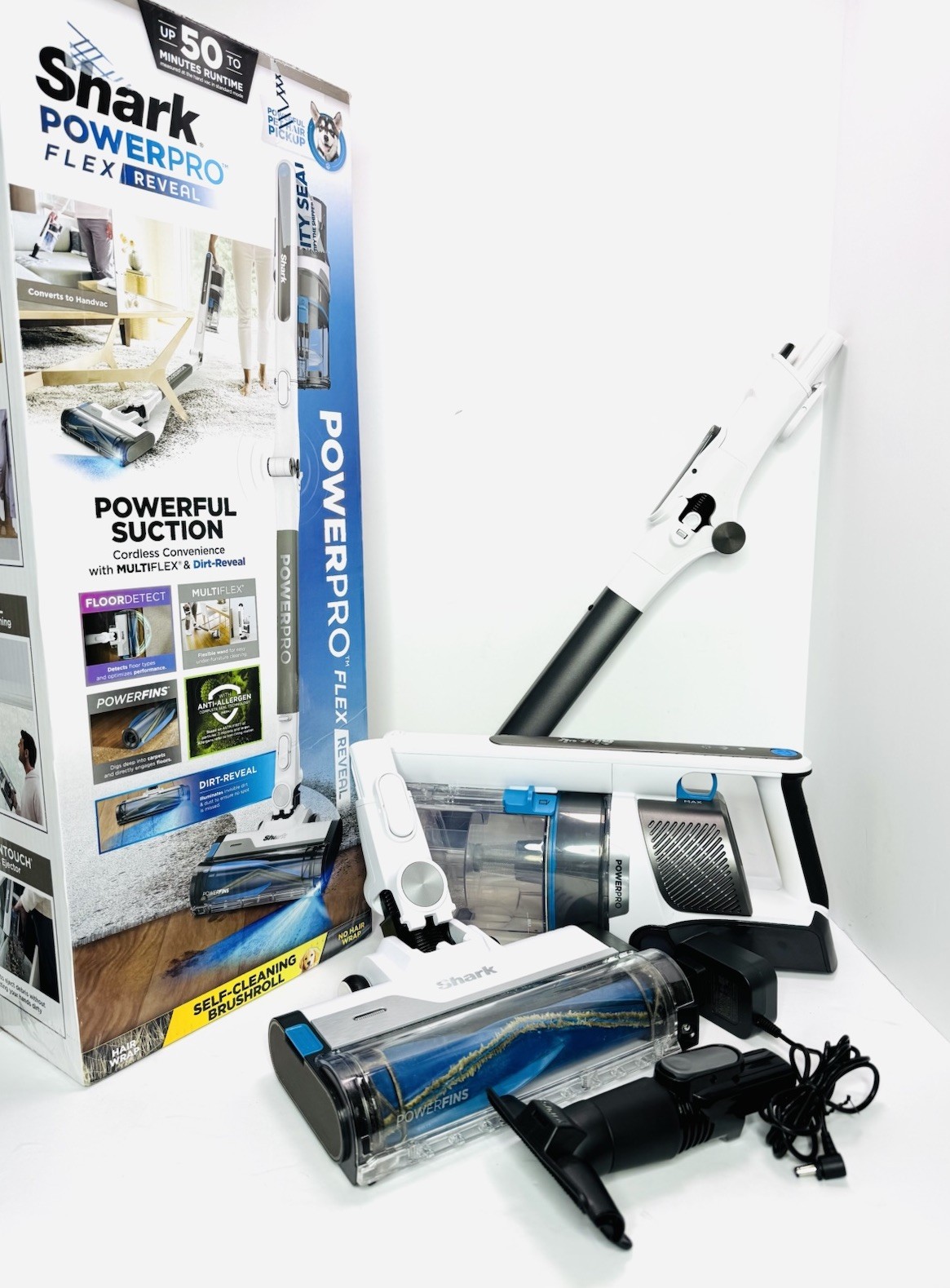 Shark - PowerPro Flex Reveal Cordless Vacuum - White