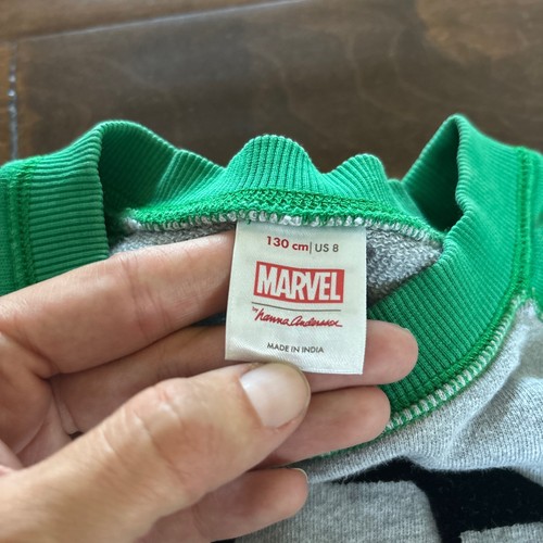 Hanna Andersson Boys Crewneck Size 8 Marvel The Hulk Green Pullover Sweatshirt - Picture 4 of 6