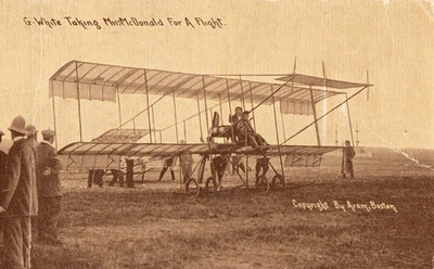 Grahame-White taking Miss McDonald for a Flight Vintage Postcard