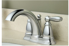 Moen Brantford Chrome 4-in centerset 2-handle Low-arc Handle Bathroom Faucet