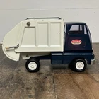 Vintage Tonka Mini Trash Garbage Truck Hauler Pressed Steel Blue & White 52740