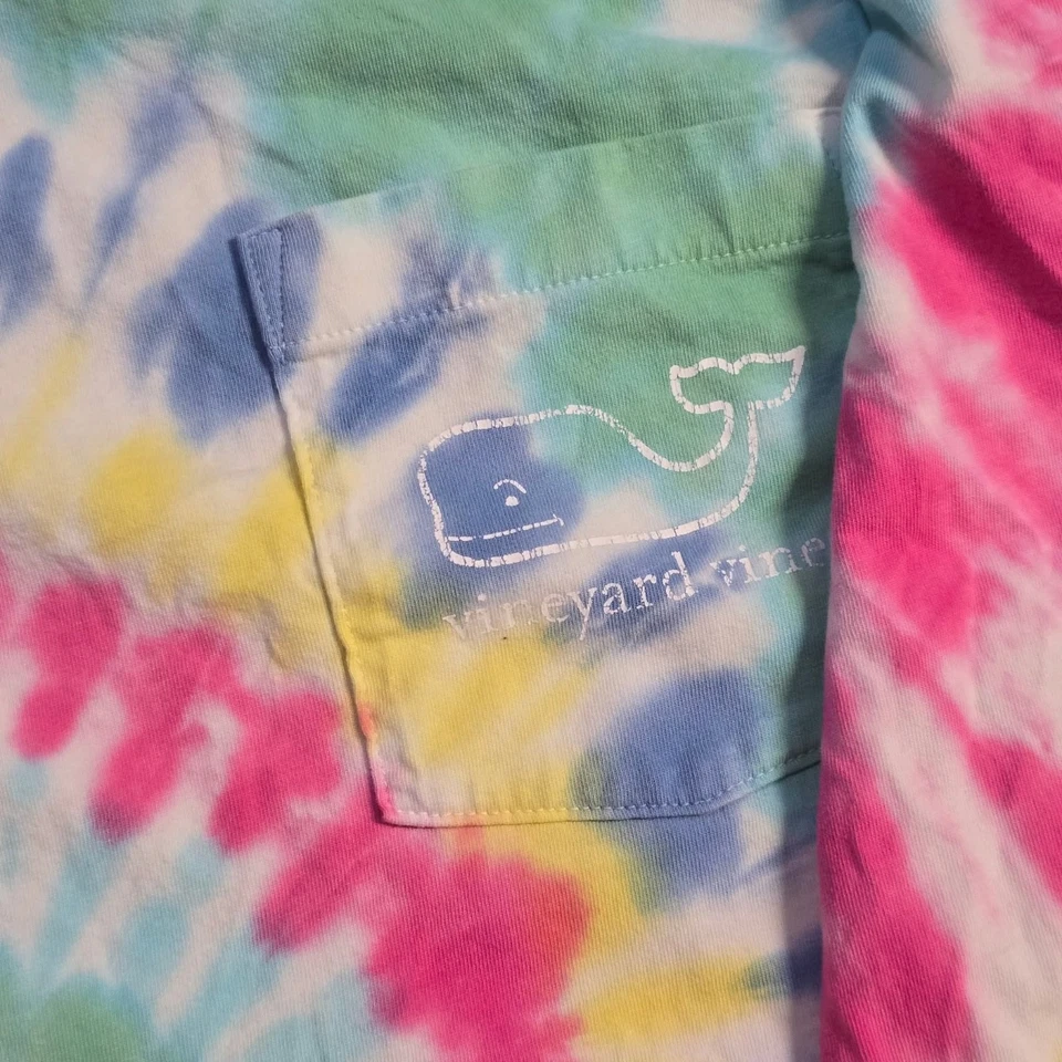 Camiseta manga larga Vineyard Vines para mujer tie dye remolino ballena talla M Foto 4 de 4