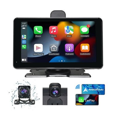 Clearance! 7'' Apple CarPlay DVR with 1080P Dual Dash Cam - iPhone Only