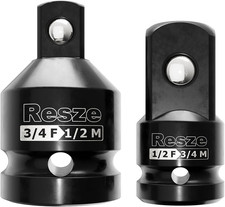 2pcs Impact Socket Adapter And Reducer Set 34 To 12 12 To 34 Socket